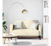 zylophax Canapé Causeuse crème 110 cm en Similicuir Confortable avec Mousse et Ressorts, Cadre Robuste, Assise Large, idéal Salon séjour Bureau, Design Moderne et Entretien Facile
