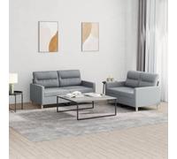 zylophax Ensemble de canapés 2 pièces Gris Clair en Tissu Polyester avec Coussins, canapés 2 Places Confortables pour Salon, séjour ou Bureau, Structure Robuste en métal et contreplaqué