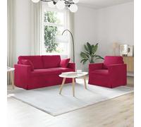 zylophax Ensemble de canapés modulables 2 pièces Bordeaux en Velours, 158 x 78 x 80 cm, canapé d'angle réversible avec Assise Confortable, Dossier inclinable, idéal Salon séjour Bureau