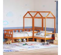 zylophax Ensemble de lit de Jour en Bois de pin Massif 90x200 cm avec Toit et Banc, sommier à Lattes Robuste, Espace de Rangement intégré, Design scandinave pour Chambre Adulte Enfant ado