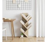 zylophax Étagère Arbre 4 Niveaux en Bois d'ingénierie 30 x 18 x 60 cm, Bibliothèque Rangement Compact pour Livres, Meuble Multi-Usage Salon Bureau Chambre, Présentoir Organisateur Décoratif