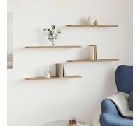 zylophax Étagères murales chêne Artisanal 4 pcs 60x20x1,5 cm Bois d'ingénierie Rangement Mural modulable pour Salon Bureau Chambre avec capacité 20 kg par Niveau