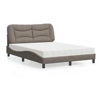 zylophax Lit avec Matelas Hvar Taupe 120x200 cm Tissu capitonné Structure Bois métal, sommier à Lattes Robuste pour Chambre Adulte Enfant, Design scandinave Moderne et Confortable