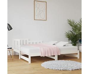zylophax Lit Coulissant Blanc en Bois de pin Massif 2x90x190 cm Cadre sommier à Lattes Structure Solide pour Chambre Adulte Enfant escamotable gigogne