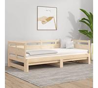 zylophax Lit Coulissant Bois de pin Massif 2X 80x200 cm Cadre sommier gigogne avec Lattes Structure Solide pour Chambre Adulte Enfant Studio dortoir
