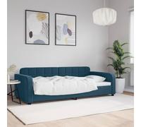 zylophax Lit de Repos Bleu 90x200 cm en Velours avec Cadre Robuste en Bois et métal, sommier à Lattes intégré, canapé-lit Pliable pour Chambre Adulte ou Studio, Solution Pratique pour Couchage invité