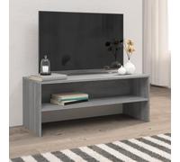 zylophax Meuble TV en Bois d'ingénierie Sonoma Gris 100x40x40 cm avec Espace de Rangement, Niche Ouverte, Design Moderne pour Salon séjour Chambre, Console multimédia Stable et Fonctionnelle