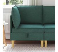 zylophax Pouf de Rangement en Tissu avec Cadre Bois, siège Confortable et Grand Espace, Design Moderne carré, idéal Salon séjour Bureau, canapé Convertible modulable avec Coffre intégré