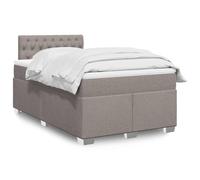 zylophax Sommier à Lattes avec Matelas et surmatelas Taupe 120x190 cm Tissu Polyester Cadre de lit tête de lit Pieds Stables Chambre Adulte Enfant