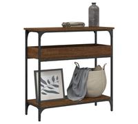 zylophax Table Console chêne Marron avec étagère 75x29x75 cm, Meuble Rangement Salon entrée Bureau, Support Plateau Design Bois, Table appoint Chevet desserte