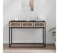 zylophax Table Console Noir en Bois d'ingénierie et Fer 105x30x75 cm avec 3 tiroirs Rangement pour Salon Chambre entrée Bureau intérieur Design scandinave Stable et Pratique