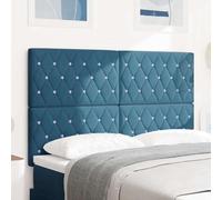 zylophax Tête de lit Bleu foncé en Velours 144 cm, Panneau capitonné avec Dossier réglable, Cadre en Bois Durable pour Chambre Adulte, Design scandinave Confortable et élégant