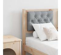 zylophax Tête de lit en Bois Massif de pin Marron et Gris Clair 135 cm avec Dossier en Tissu Respirant pour Chambre Adulte et Enfant, Design rectangulaire Pratique et Durable