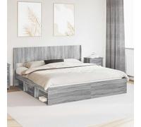 zylophax Tête de lit Sonoma Gris en Bois PB 206,5 x 7 x 100 cm Design à Lattes Verticales pour Chambre Adulte Enfant, Panneau dosseret Pratique et Support de Lecture élégant