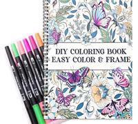 Zylota Colouring Book for Adultes, livre de coloriage pour adultes, avec 36 stylos double pinceau, 30 motifs relaxants, livres de coloriage à spirales pour femmes, livre de coloriage pour adultes