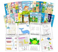 Zylota Lot de 24 Livres d’Activités pour Enfants 4-12 Ans - Mini Cahiers de Jeux Éducatifs avec Labyrinthes, Mots Mêlés, Points à Relier et Plus - Cadeau Anniversaire, Voyage, Classe