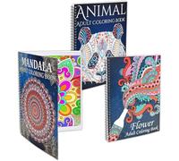 Zylota Lot de 3 livres de coloriage pour adultes Anti-Stress,60 motif unique pour la relaxation, livres de coloriage relaxants pour femmes et hommes