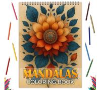 Zylota Mandala Livre de coloriage pour adultes,Format A4 Livre de coloriage,30 mandala exquis,Anti Angoisse Colouring Book pour adultes Relaxation