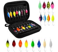 Zyluniy 16 pcs Peche Truite Cuillère, appâts de Haute qualité pour la Truite & leurres pour la Truite de mer, Accessoires de pêche aux leurres pour la Truite Perche brochet