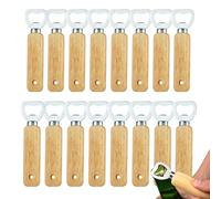Zyluniy 16 Pièces Décapsuleur en Bois, Personnalisé Cadeaux pour Hommes, Ouvre-bouteilles Gravable, Poignée en Bois Ouvre Bouteille de Bière Portable pour Cidre, Bar, Maison, Cuisine, Papa, Grand-père