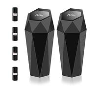 Zyluniy 2 pcs Poubelle de Voiture avec Couvercle, poubelle voiture interieur avec 4 Sacs Poubelle, Gadgets pour Intérieur de Voiture, Maison, Cuisine, Bureau, Chambre (Noir)