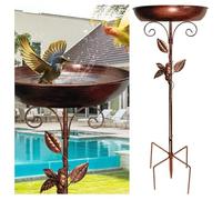 Zyluniy Bain d'oiseaux pour Extérieur, 30.5cm Bassin à Oiseaux Premium pour Le Jardin avec Support, Bains pour Oiseaux Sauvages, Support pour Bain d'oiseaux résistant à l'hiver & Inoxydable