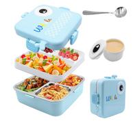 Zyluniy Boîte à Lunch Bento Enfant, Bento Lunch Box Enfant, Compartiments Multiples avec Couvercle Étanche,cuillère, pour École, Pique-nique et Voyage