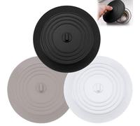 Zyluniy Bouchon Baignoire Silicone, 3 Pièces Bouchon de Vidange Bouchon Baignoire Universel, Bouchon Evier de Cuisine, Lavabo Salle de Bain, Bouchon de Baignoire pour Douche, Baignoire, Lavabo, Evier