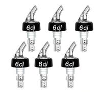 Zyluniy Bouchon Doseur Alcool 4cl, 6pcs Bec Verseur Réglable pour Bouteille de Whisky, Ricard & Cocktails, Doseur Liquide Précis (6cl)