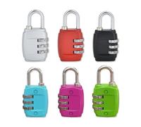 Zyluniy Cadenas à Combinaison, 6 pièces Cadenas Code Casier, 3 chiffres Serrure Combinée pour Casier, sacs à main, sacs à dos, valises