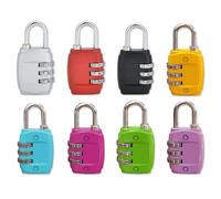 Zyluniy Cadenas à Combinaison, 8 pièces Cadenas Code Casier, 3 chiffres Serrure Combinée pour Casier, sacs à main, sacs à dos, valises