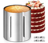 Zyluniy Cercle à Pâtisserie Réglable en Acier Inoxydable, 6-12 Pouces, Hauteur 20cm, Moule à Gâteau Professionnel, 2 Clips de Fixation Anneau Extensible pour Pâtisserie, Cuisson et Desserts Maison