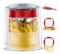 Zyluniy Coupe Frites Manuel, Coupe Pomme de Terre & Coupe Patate Frite pour frites avec 2 lames en acier inoxydable, coupe-fruits pour légumes et fruits, coupe rapide