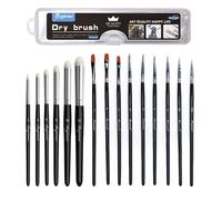 Zyluniy Dry Brush Modélisme Pinceaux, 9 Pinceaux Fin Peinture + 6 Drybrush, pour Warhammer 40k, Aquarelle, Acrylique, Miniature, Peinture Citadel Warhammer