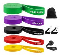 Zyluniy Elastique Musculation, 5 Résistances Différentes Elastique Sport, Bandes de Résistance avec Ancrage de Porte, Poignée, Sac de Transport, pour Yoga, Pilates, Musculation, Tractions