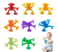 Zyluniy Jouet Ventouse Bebe, 8 Pcs Silicone Jouet Bain bébé Sucker Toys Jouets de Douche Sensoriels pour 3 à 7 Ans Garçons Filles, pour Fenêtres, Baignoires