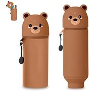 Zyluniy Kawaii Étui École, Trousse Silicone Verticale, 2 en 1 en Silicone Souple Kawaii, Trousse Scolaire Silicone Extensible pour Adolescente et étudiante, Étudiant Scolaire Cadeaux Rentré