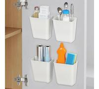 Zyluniy Lot de 4 boîtes de rangement murales autocollantes pour cuisine, camping-car, accessoires de salle de bain, pour cuisine, armoire, salle de bain, réfrigérateur
