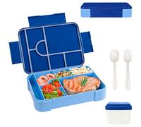 Zyluniy Lunch Box Enfant avec Compartiments, 1330ml Boite Pique Nique Enfant, Bento Box Anti-Fuite Boite Lunchbox avec Couverts, Boite Repas pour Adultes, Filles et Garçons, École Pique-Nique Travail