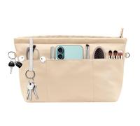 Zyluniy Organisateur de Sac à Main, Léger Nylon Bag Organizer, Organiseur Multifonction, Multi Poches, Range Sac Intérieur Léger pour Voyage, Maquillage, Accessoires