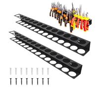 Zyluniy Organisateur de Tournevis, 2 pièces Wall Mount Screwdriver, Support de tournevis pour ateliers, Porte-tournevis et pinces pour garage (Noir)