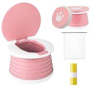 Zyluniy Pot pliable pour enfants, pot de voyage pliable pour les enfants, les voyages, le camping, l'extérieur, l'intérieur, rose