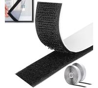 Zyluniy Rubans Adhésifs 8M, Bande Autocollant Extra Fort, Bande Agrippantes Adhésives, Ruban Scratch Hook Loop Bande Adhésives Autoadhé pour Tous Les Types D'installations Cadre Photo 20mm Large, Noir