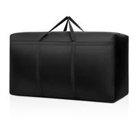 Zyluniy Sac de Rangement Housse, Grand Volume 110x60x35 cm, Oxford Housse de Rangement de Coussin Imperméable, Sac de Voyage Léger et Durable pour Jardin, Terrasse, Meubles (Noir)