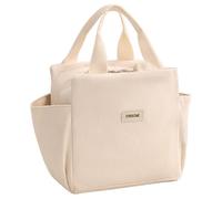 Zyluniy Sac Isotherme Repas pour Enfant Femme, Portable Lunch Box 12L Sac Lunch Isotherme Lunch Bag pour Bureau, Travail, Déjeuner et Étudiants Scolaires (Beige)