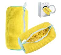 Zyluniy Sacs à Linge pour Chaussures Réutilisables, 2 PCS Sac Lavage Chaussures Machine à Laver, Sac de lavage Machine à Laver pour Chaussures Portable avec Fermeture Éclair et Nettoyage à 360°