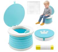 Zyluniy Siège Toilette Pliable, Pot de Voyage pour Enfant, Toilette Portable Enfant, Siège de Pot WC, avec Rouler Sacs, Sac de Rangement, pour Voyages Camping Voiture Plage Excursion Usage Familial