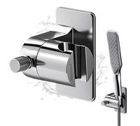 Zyluniy Support Pommeau de Douche, Support de Pommeau de Douche, Support Douche Ventouse 360°,Support Douchette Réglable Support de Douche Sans Percage Universel pour Baignoire et Douche