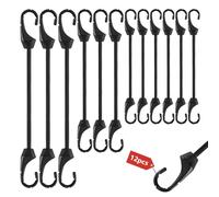 Zyluniy Tendeurs Elastique avec Crochets, 12 pièces Élastiques avec Crochets, 10/15/23cm Extenseurs résistants, Multifonctionnel Toile d'huile étanche Extenseur pour vélo, Voiture, remorque & Jardin