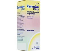 Zymaduo 150UI Fluorure De Sodium Et Vitamine D3 Solution Buvable En Gouttes Flacon 12ml